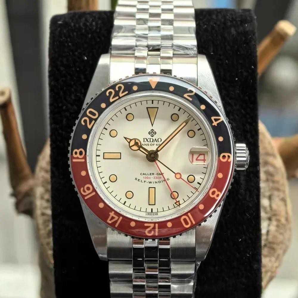Ipose IX&amp;DAO 手錶風扇 6542 NH34 GMT 自動機芯男士潛水錶防水 100m 超級夜光藍寶石手錶