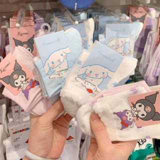 三麗鷗 Sanrio Cinnamoroll Kuromi 可愛日式純棉襪子女童中筒襪