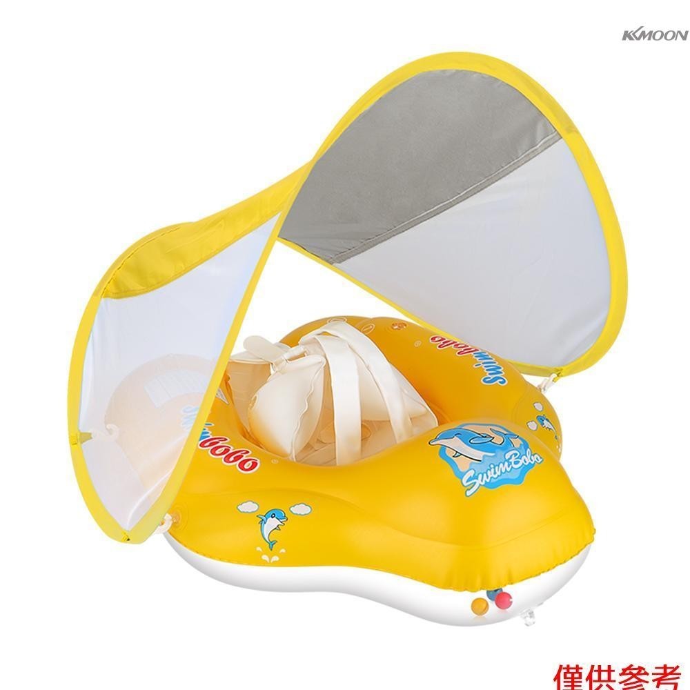 Swimbobo 充氣嬰兒游泳浮標嬰兒游泳浮標環可愛嬰兒泳池浮標泳池玩具適用於 1-3 歲男嬰女孩游泳教練浮標帶迷你氣泵