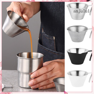 (ANU) 咖啡提取物杯不銹鋼咖啡量杯帶刻度易清潔濃縮咖啡盎司杯適用於家庭咖啡廳