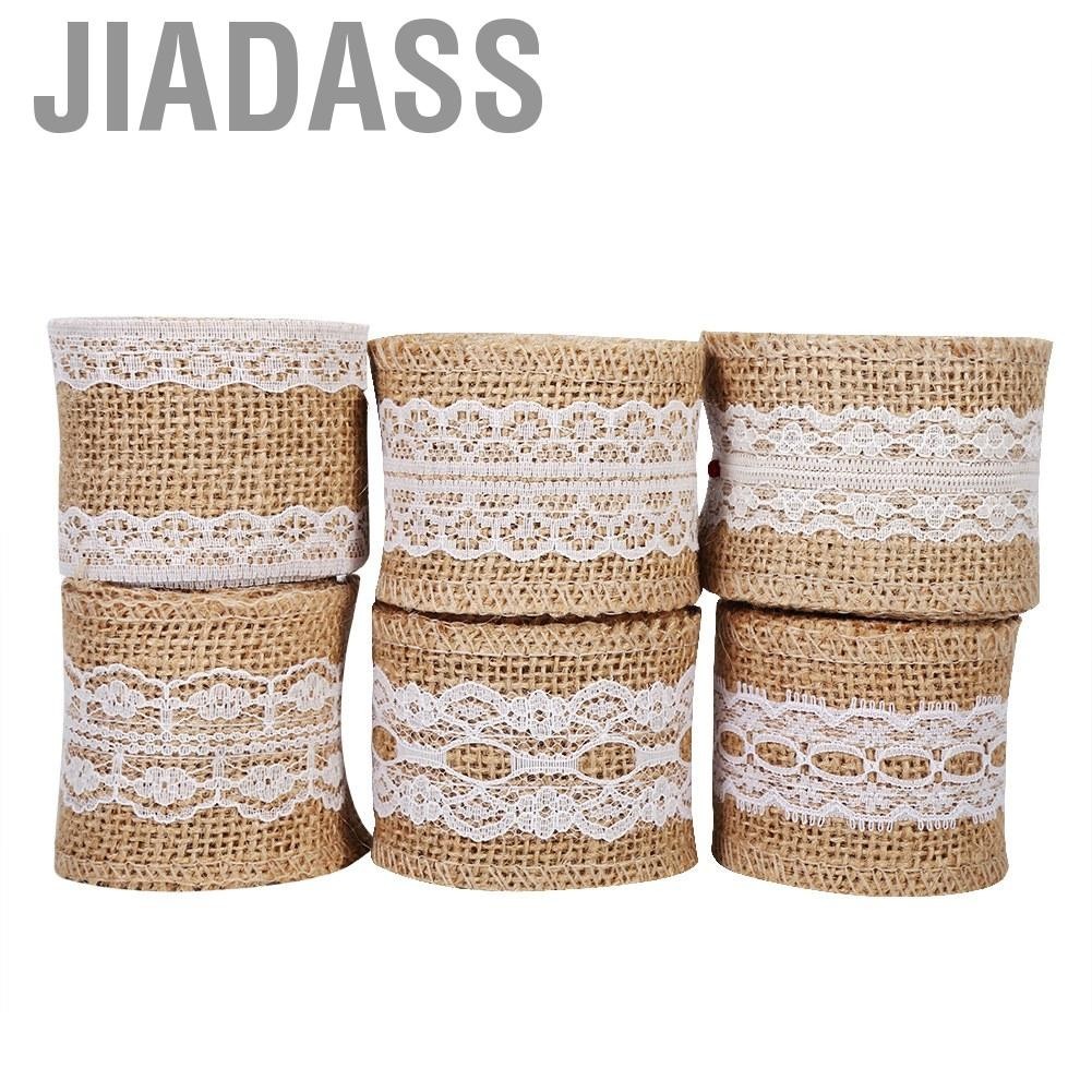 Jiadass 蕾絲純白粗麻布捲工藝派對裝飾