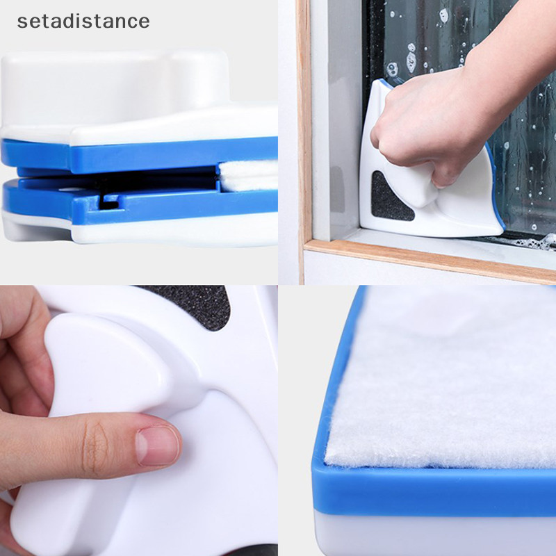 Sd 玻璃刷雙面磁鐵清潔刷磁性玻璃窗清潔刮水器用於高層雙層上光清潔工具新