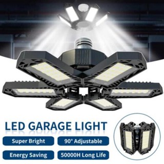 車庫燈帶 6 個可調節面板 E27/E26 可變形天花板 Led 燈泡,用於工業車間存儲倉庫