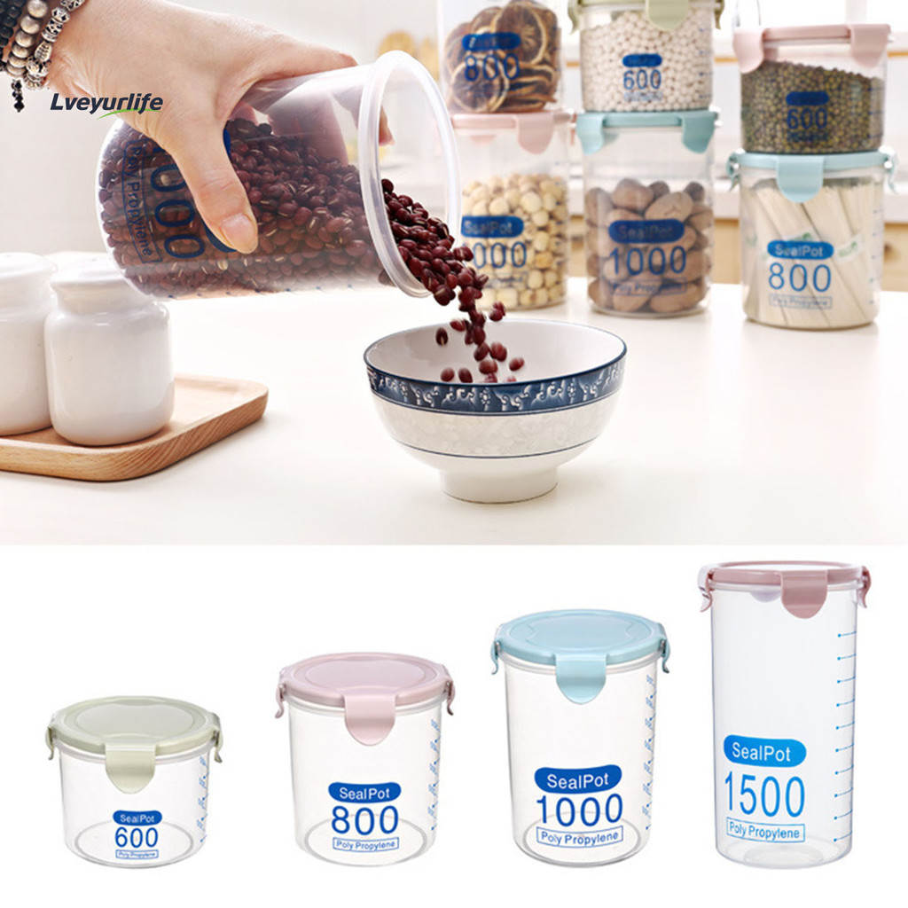 [LYL]600/800/1000/1500ML密封罐帶密封蓋大容量透明多功能水果乾貨堅果穀物調味茶容器收納