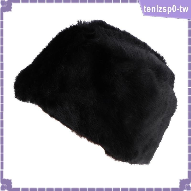 [tenlzsp0] 女士男士俄羅斯厚人造帽子俄羅斯 Cossak 冬季滑雪黑色