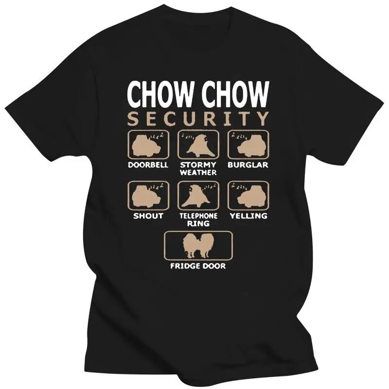 Chow Chow Dog Security Pets Love 有趣的 T 恤男士設計卡哇伊 T 恤 2021 舒適幽
