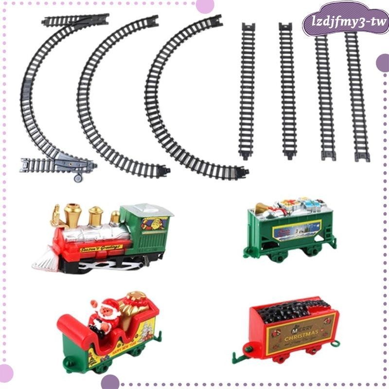 [LzdjfmycdTW] 11 件套火車套裝電動火車玩具女孩與聖誕老人馬車和