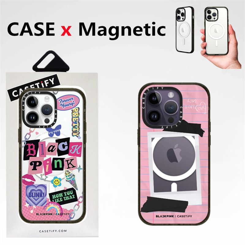 Casetif 聯名韓國 BlackPink 手機殼適用於 iPhone 11 Pro Max14 13 12 磁性充電
