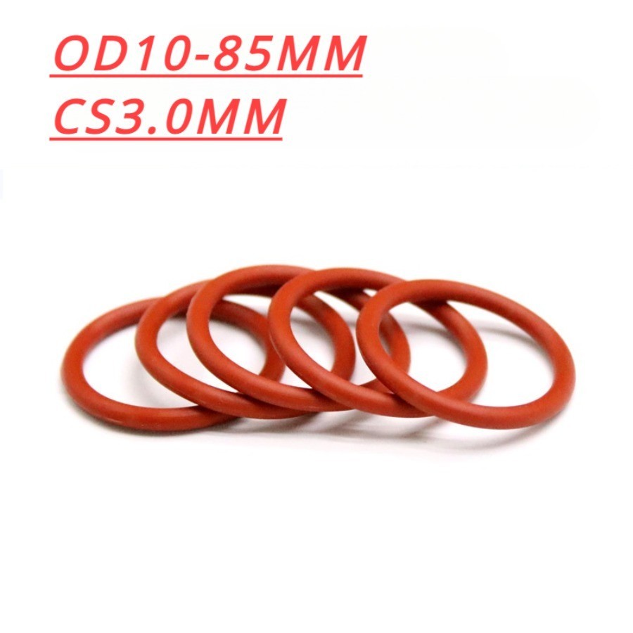 【KZS】紅色矽膠O圈環 外徑10-100mm*線徑3mm食品級矽膠O型圈 紅色橡膠密封墊圈 防水耐高溫