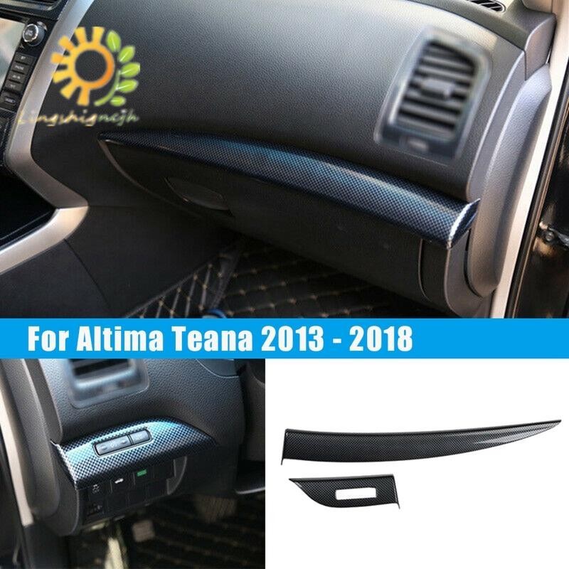 NISSAN 日產 Altima / Teana 2013-2018 LHD 碳纖維副駕駛儀表板面板裝飾裝飾條蓋