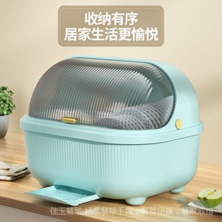 【✨現貨速髮✨】收納 特大號瀝水架瀝水碗碟收納盒防塵廚房帶蓋置地式碗架塑膠碗筷傢用