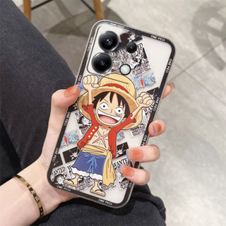 適用於紅米 Note 13 Pro Pro+ 13C 5G 保護殼可愛手機外殼 TPU 軟殼卡通草帽跑男孩愛情侶手機套