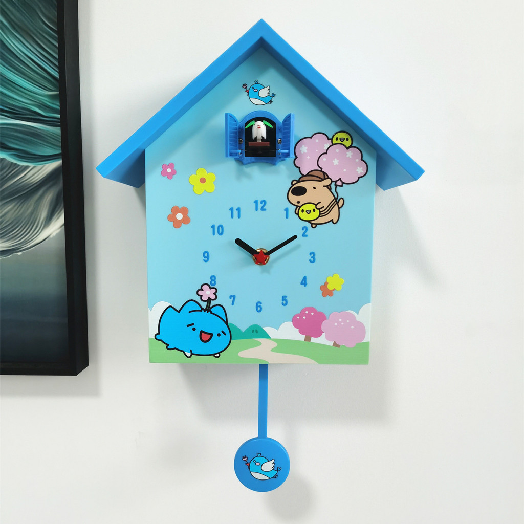 布穀鳥座鐘 兒童卡通創意小掛鐘 臥室小鳥裝飾時鐘 咕咕鐘 兒童房間裝飾品