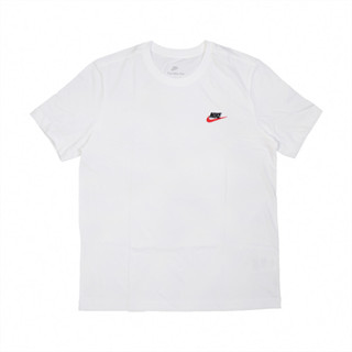 Nike 短袖 NSW Club Tee 男款 白 短T 純棉 刺繡 小勾 基本款【ACS】AR4999-100