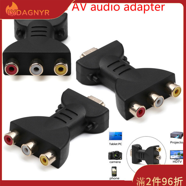 Dagnyr HDMI 兼容鍍金轉 AV 音頻適配器 HDMI 兼容轉 VGA 分配器,適用於 HDTV DVD 投影儀