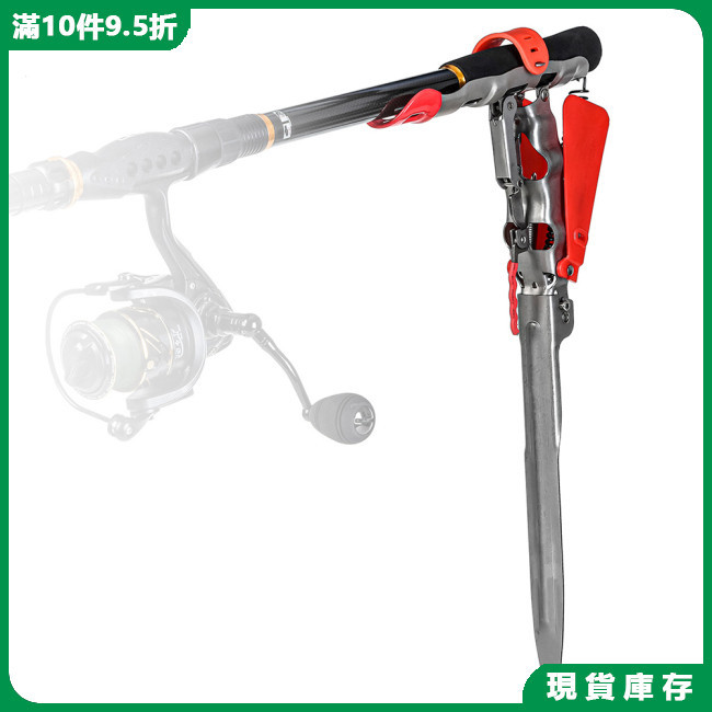 Rebe 釣魚竿支架帶自動雙彈簧桿支架鉤固定器可調節高靈敏度釣竿支架