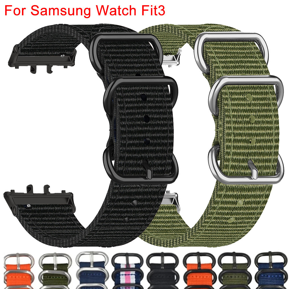 SAMSUNG 適用於三星 Galaxy Fit 3 智能腕帶 Correa 配件的尼龍帆布錶帶替換錶帶手鍊
