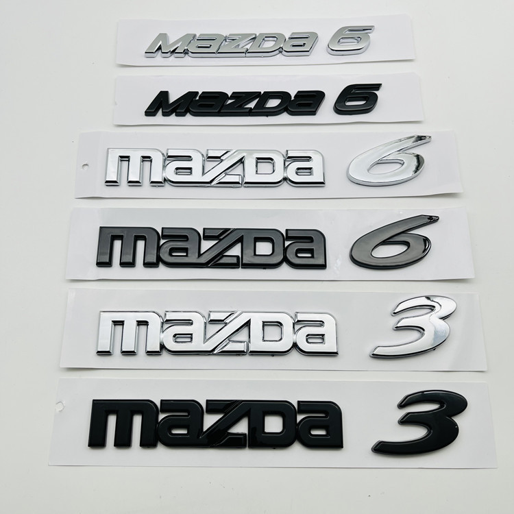 MAZDA 適用馬自達英文新MAZDA6改裝車標貼老馬六後備箱字母MAZDA3黑色