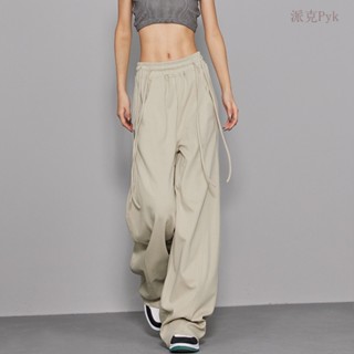 ✨Pyk派克✨夏季新款香蕉褲雙抽繩運動褲女燈籠長褲休閒褲拖地闊腿褲褲子女潮