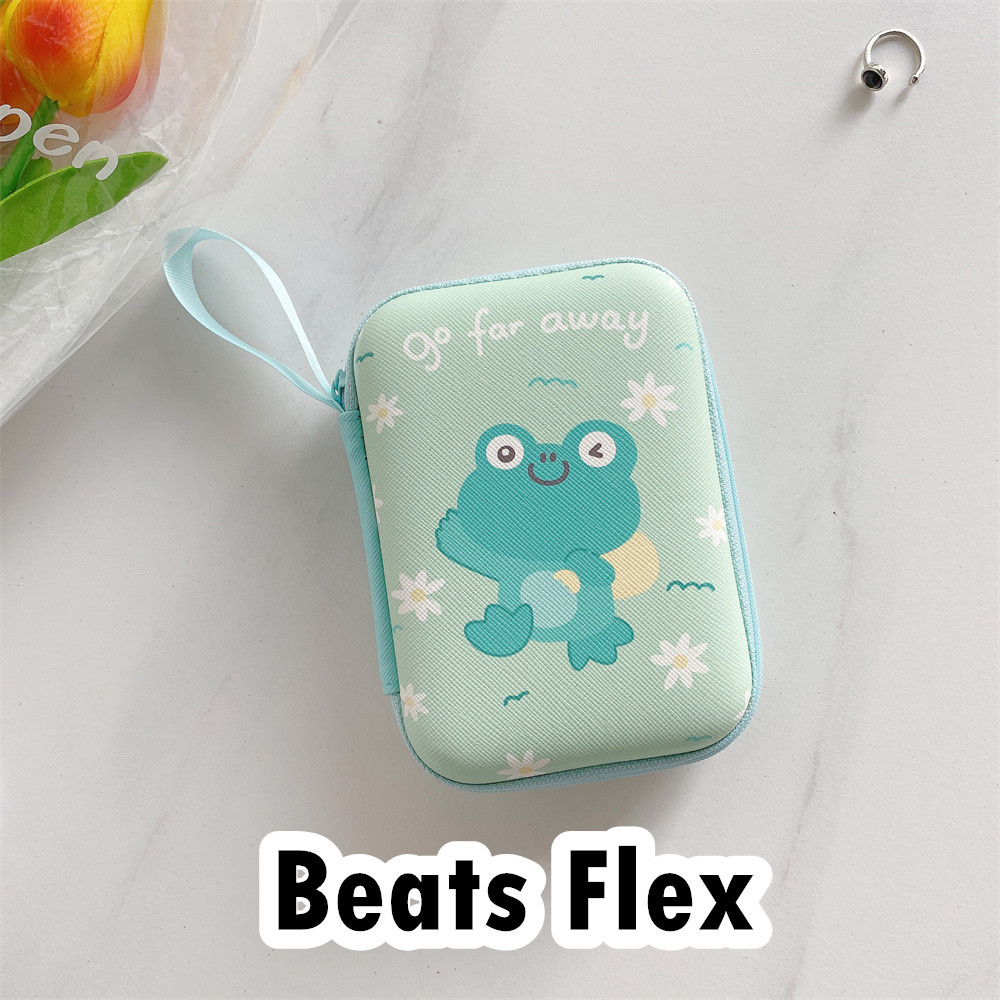 【潮流前】適用於 Beats Flex 頸掛式耳機套卡通清新風格頸掛式耳機收納袋收納盒