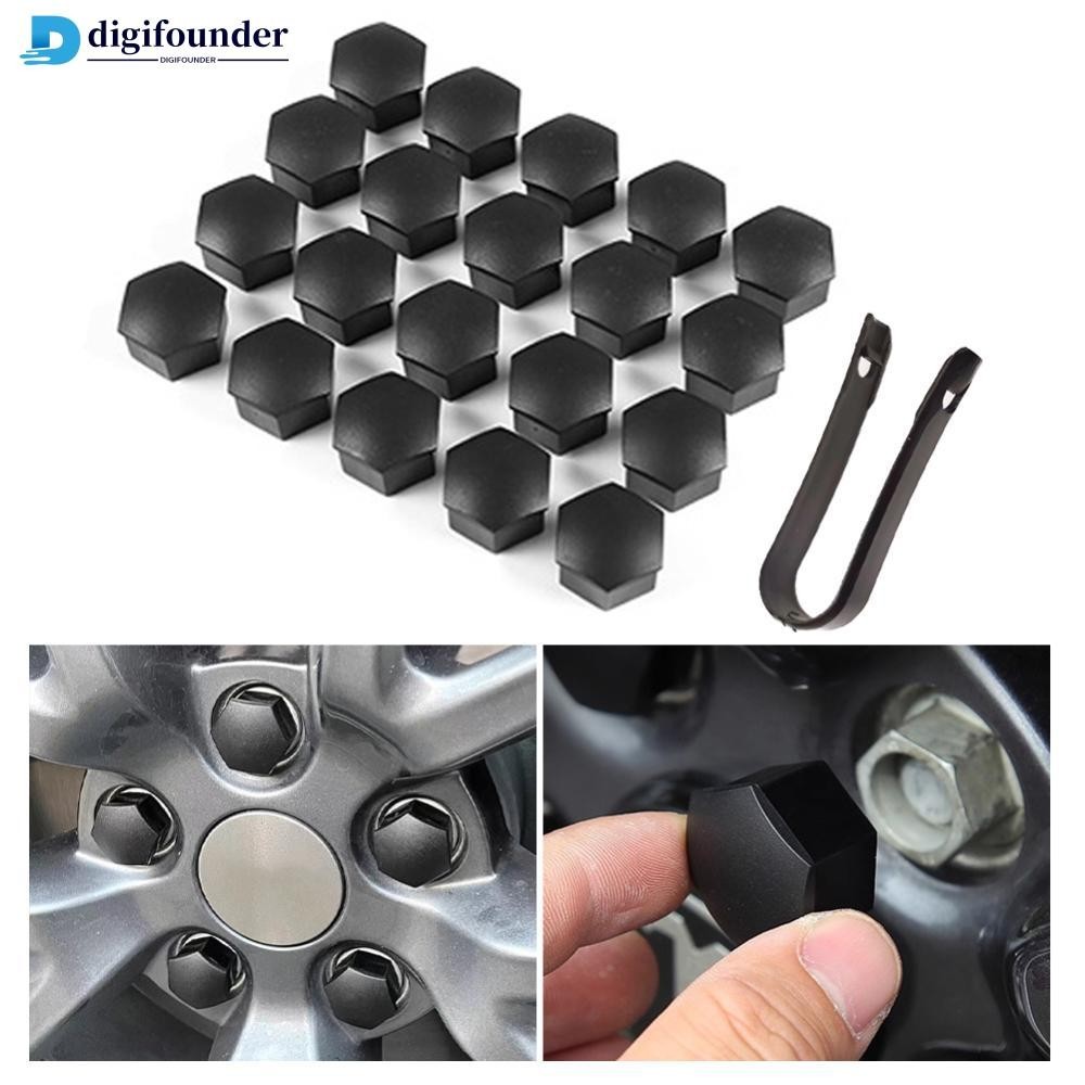 Digifounder 20 件/套汽車車輪螺母汽車輪胎車輪中心螺母保護蓋螺栓蓋帶工具,適用於特斯拉 Model 3 Y