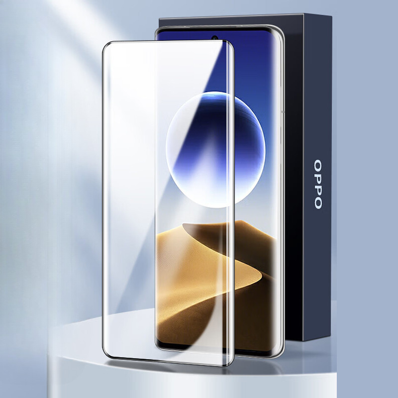 9h 鋼化玻璃適用於 OPPO Find X7 Ultra 三維曲面屏幕保護膜 FindX7 Find X7 超透明防藍
