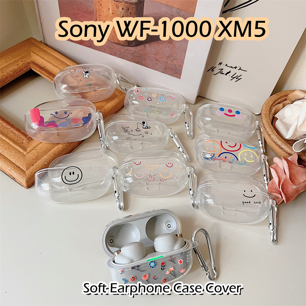 【imamura】適用於索尼 Wf-1000 XM5 手機殼卡通笑臉圖案軟矽膠耳機殼外殼保護套