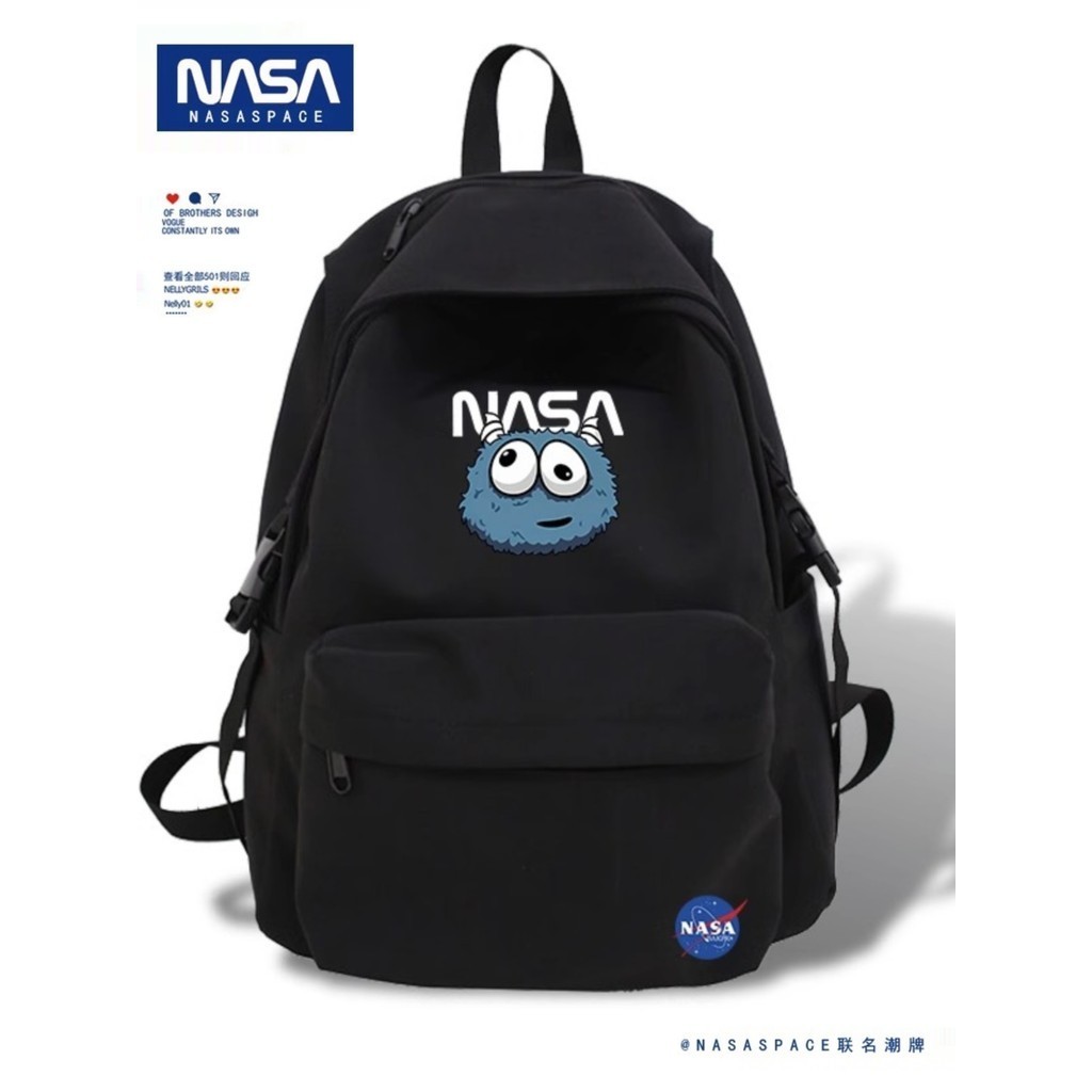 NASA美國聯名潮牌後背包女高中初中學生書包男大容量休閒電腦背包