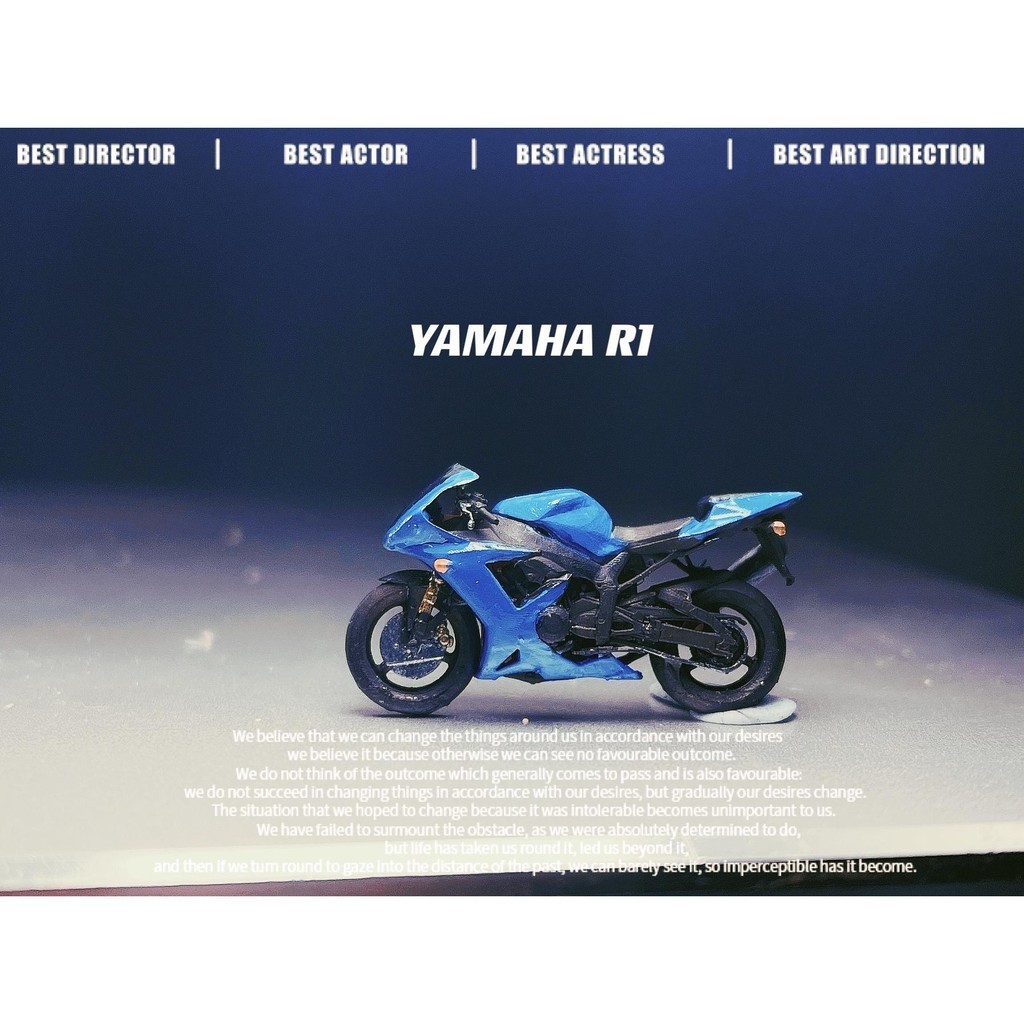 【現貨】場景模型 1/64 機車 摩托 雅馬哈 YAMAHA R1 精細版小雨哥自塗出品 新品