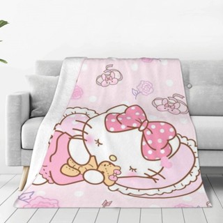 Hello Kitty 超柔軟微絨毛毯保暖毯大號床沙發飛機平板床上用品