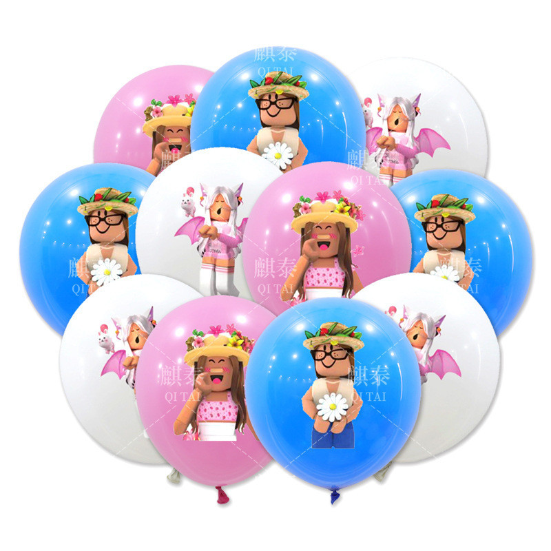 10 件裝 Roblox 虛擬世界主題 12 英寸乳膠氣球派對派對裝飾氣球