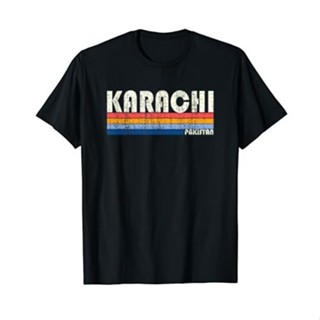 男士純棉 T 恤 Retro Vintage 70s 80s Style Karachi,巴基斯坦 T 恤快速發貨 4X