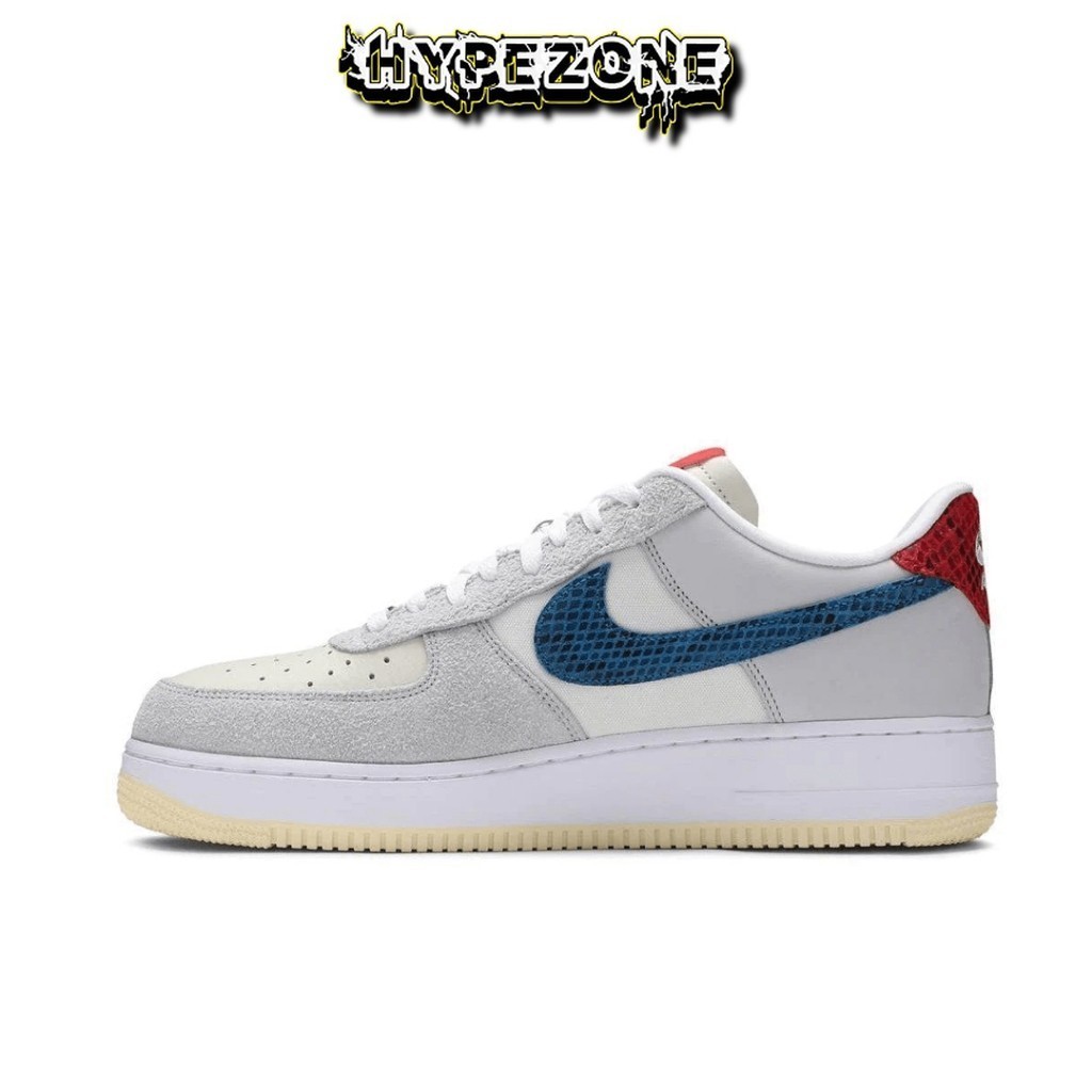耐吉 Nike Air Force 1 Low X Undefeated 灰色白色藍色 Sepatu