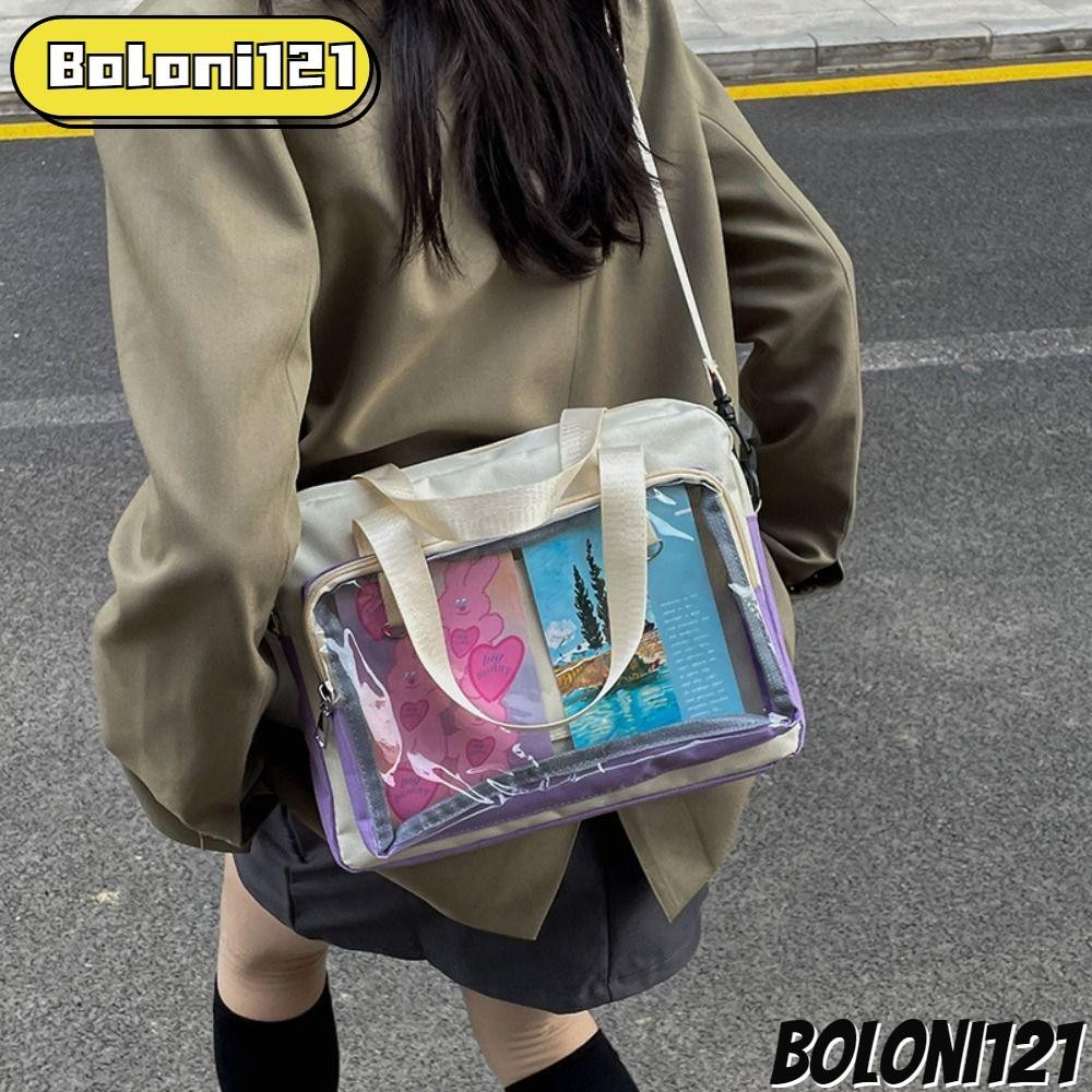 BOLONI121單肩斜挎包,高中PVC斜挎包,時尚糖果色透明簡單JK包十幾歲的女孩