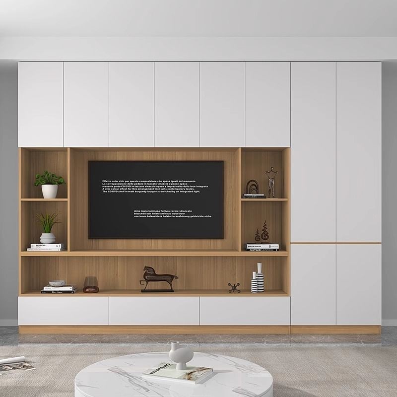 一點家具✨上門丈量 現代簡約電視櫃 書櫃 組合收納櫃 客廳背景墻 儲物櫃 實木置物櫃 多功能一體墻櫃