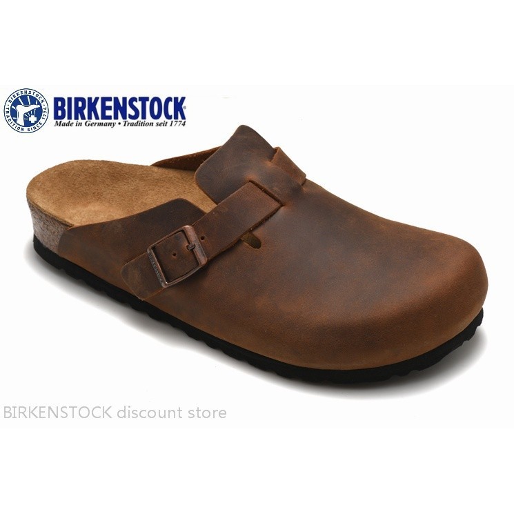 BIRKENSTOCK 勃肯波士頓男/女經典軟木深棕色皮革拖鞋涼鞋 34-46999999999999999999999
