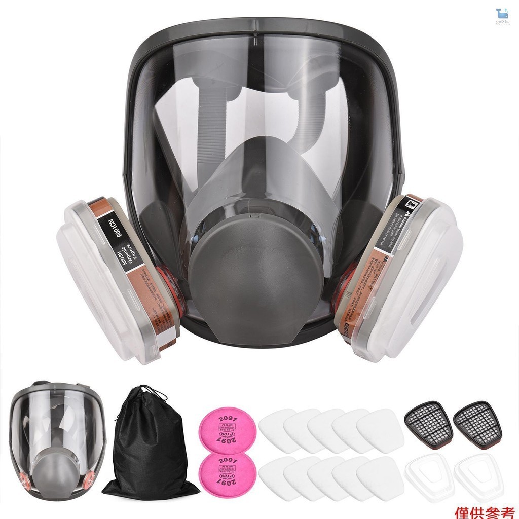 可重複使用的全面罩呼吸器全面罩 18 合 1 氣體罩有機蒸汽呼吸器廣視野用於繪畫機拋光焊接和其他工作保護