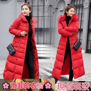 【雨菲】棉衣女新款韓版長款過膝羽絨棉服女大毛領修身加厚棉襖女 TJ15