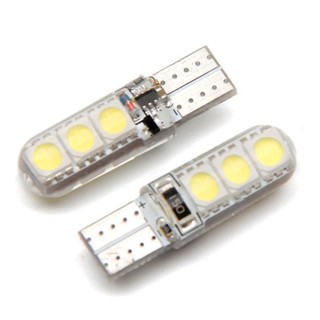 汽車led矽膠燈 12V T10 5050 6SMD爆閃示寬燈 行車燈 雙模式閃