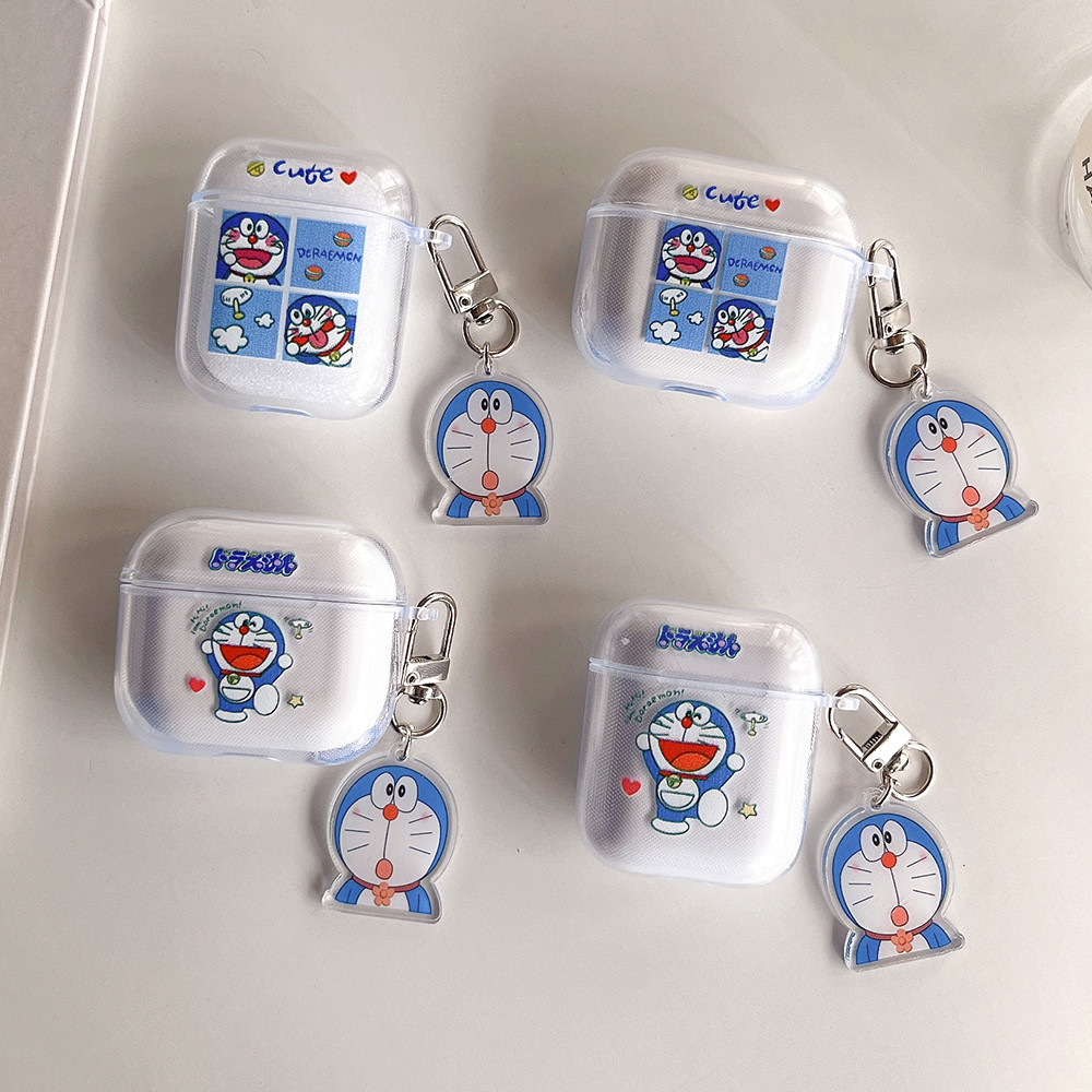 哆啦夢 卡通透明 Airpods 保護套 Doraemon 適用於 Airpods 1/2 Airpods Pro Pr