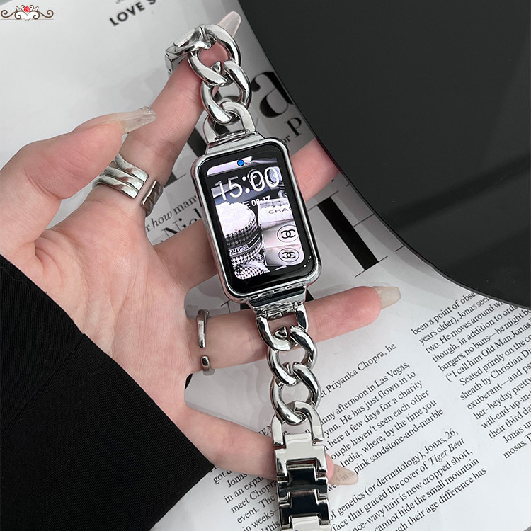 金屬手鏈式錶帶 適用Redmi Watch 4 錶帶 小米手環8Pro錶帶 創意個性潮女款錶帶