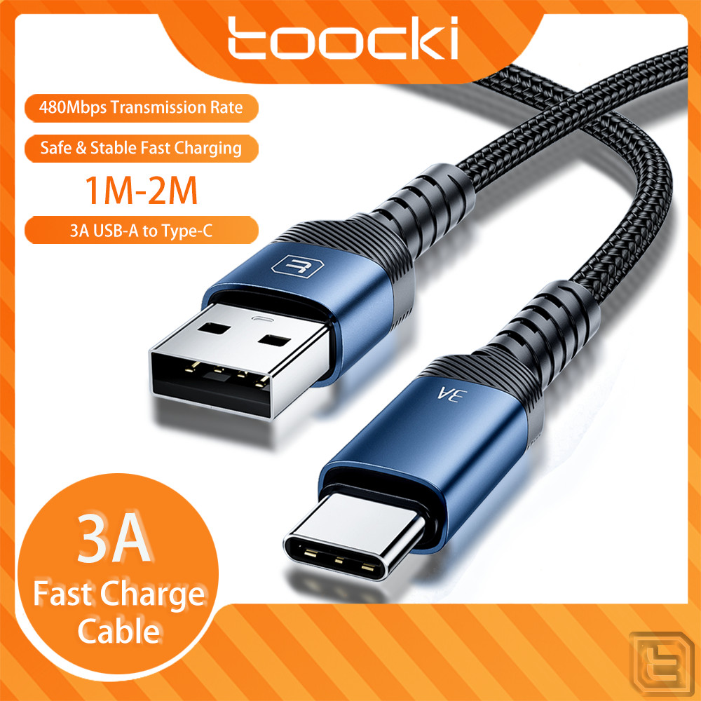 Toocki 3A USB C 快速充電線 USB 轉 Type C QC3.0 快速充電數據線 480Mbps 華為