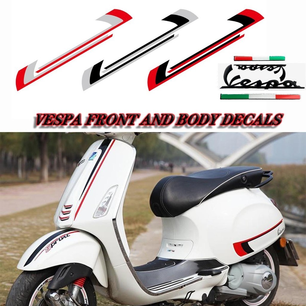 Vespa 前後車身貼花 Vespa 車身踏板貼紙反光貼花摩托車徽章適用於 Scooter Sprint Sprint