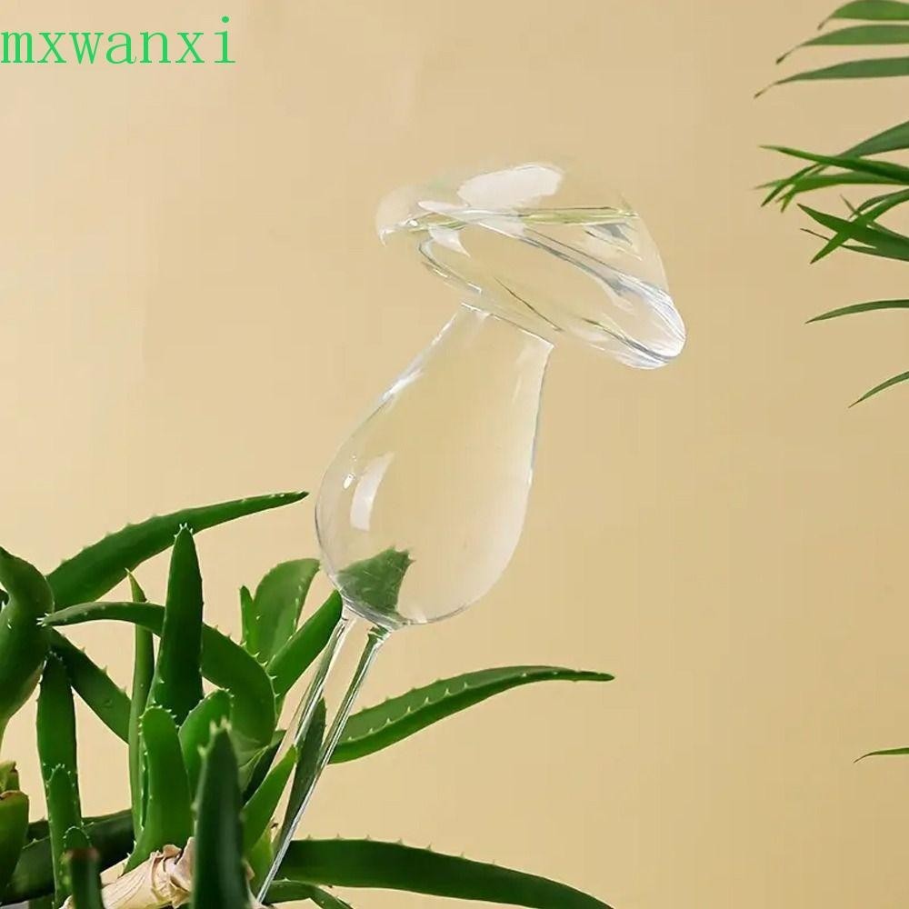 MXWANXI植物澆水玻璃地球儀,蘑菇形狀玻璃蘑菇自動澆水裝置:,自我澆水彩虹滴灌系統戶外盆栽