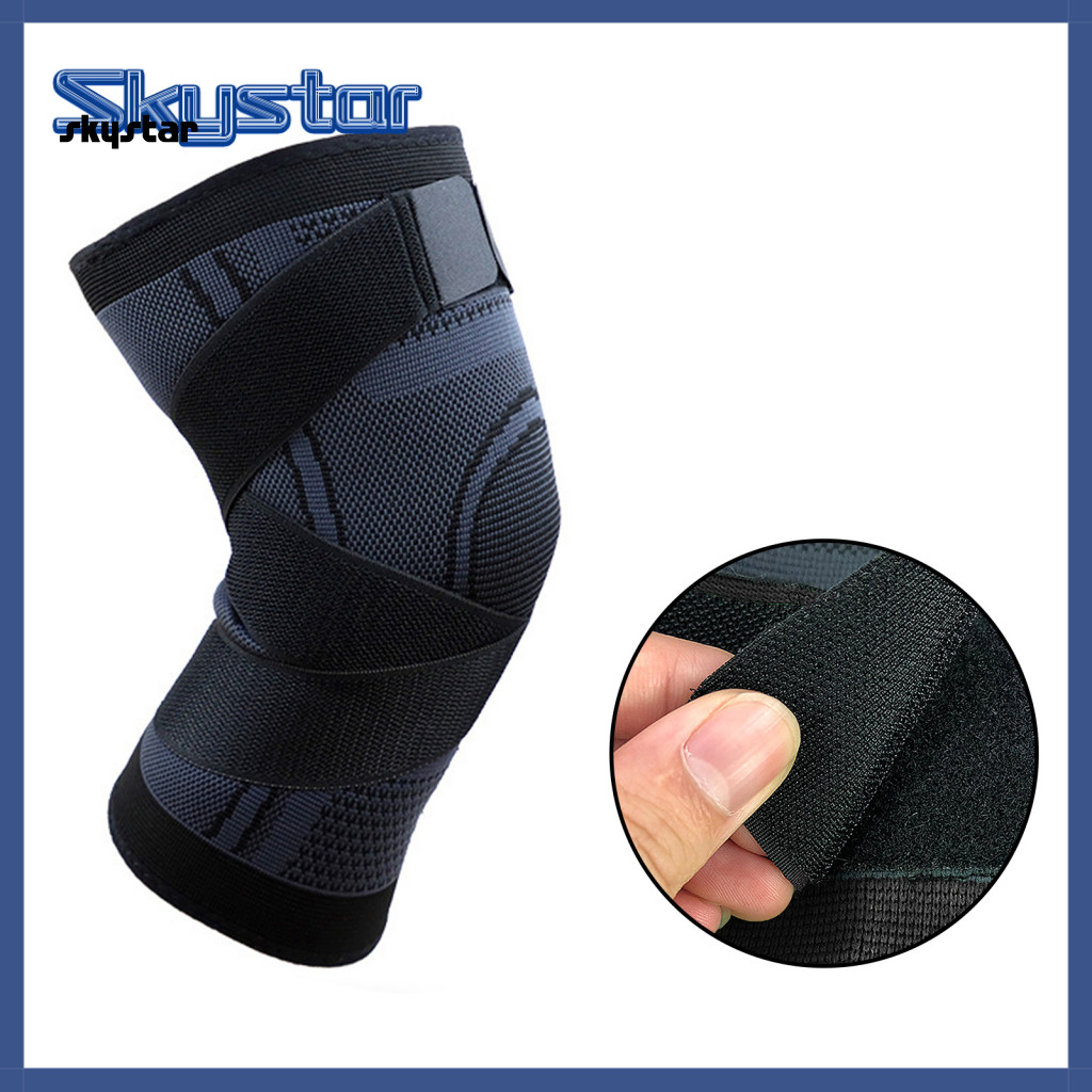Skystar 1Pc 護膝舒適柔軟面料透氣不易折斷耐磨護膝壓力帶設計保護性運動裝備腿護膝運動用