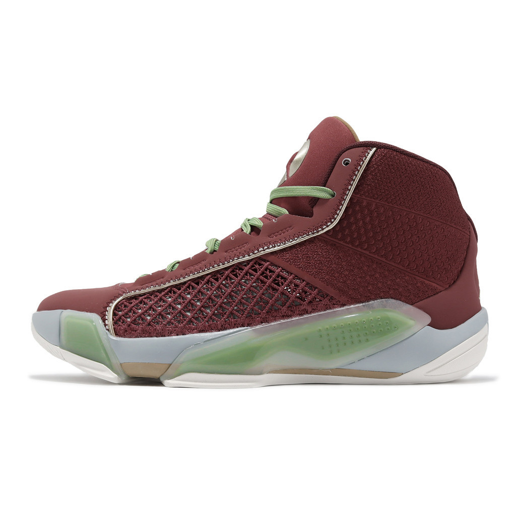 Nike 籃球鞋 Air Jordan XXXVIII 38 CNY PF 暗紅 綠 男鞋 喬丹 FQ8896-600