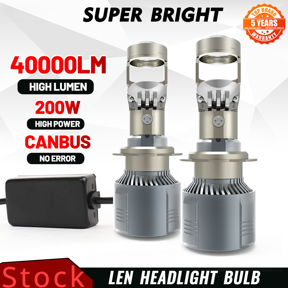 400000Lm H4 H7 迷你投影儀 Led 鏡頭 H8 H11 Canbus 9005 HB3 9006 HB4