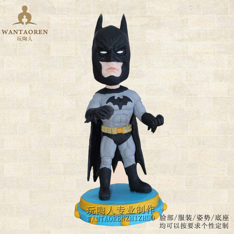 【歡迎咨詢】蝙蝠俠造型-O版泥塑泥人真人定製DIY黏土捏人像軟陶人偶訂做禮物