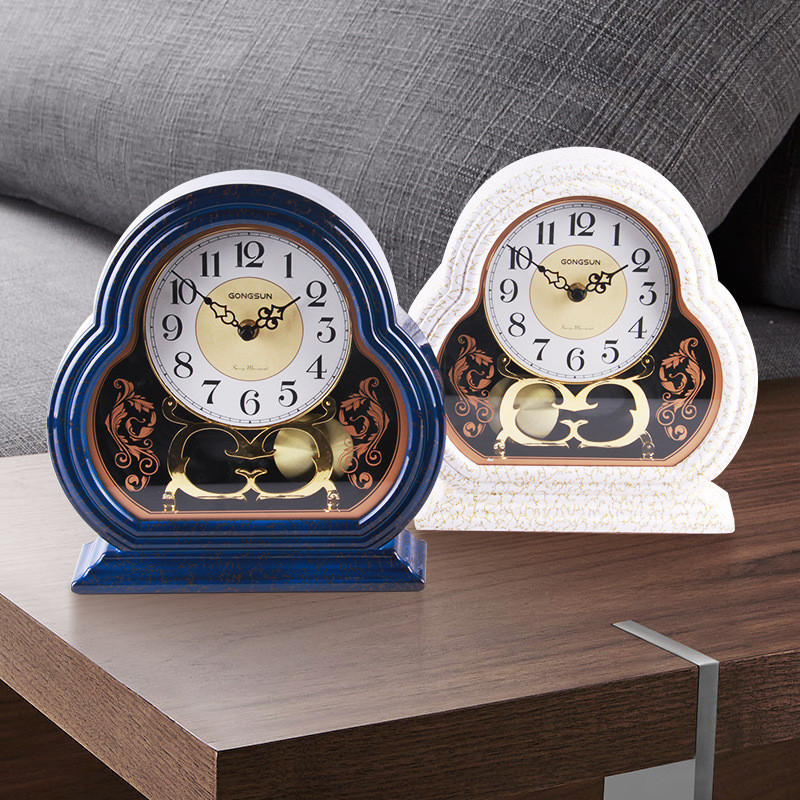 歐式復古典雅小座鐘  時尚簡約家用臥室客廳掛鐘表  裝飾禮品靜音大氣  掛鐘  鐘錶 時鐘  座鐘   時間控製器