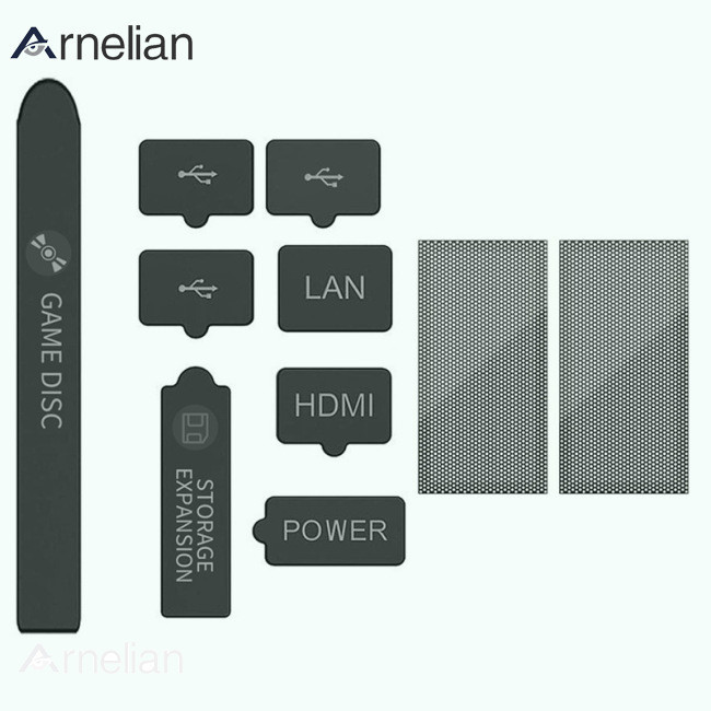 Arnelian 10 件防塵塞套裝兼容 Xbox Series S X 遊戲機主機端口過濾器矽膠防塵帽